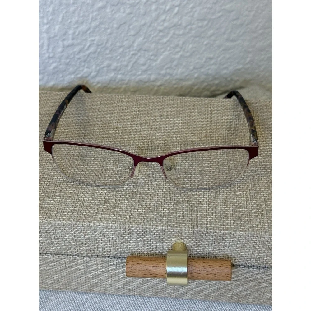 Banana Republic Nanette Half-Rim Eyeglasses Frames - Burgundy Tortoise 53-17-135